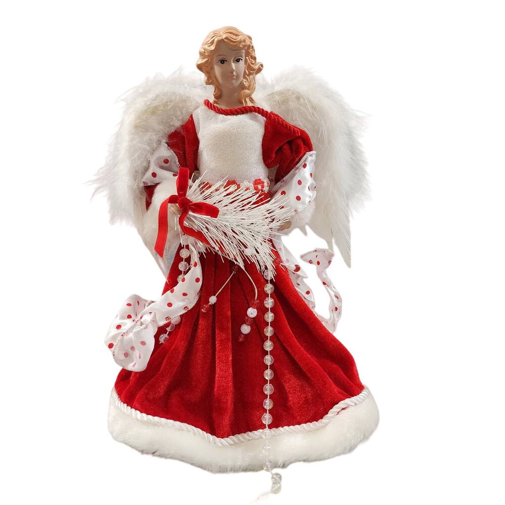 Handmade 12" Porcelain Angel Doll Tree Top Christmas Angel Euro-Exquisite